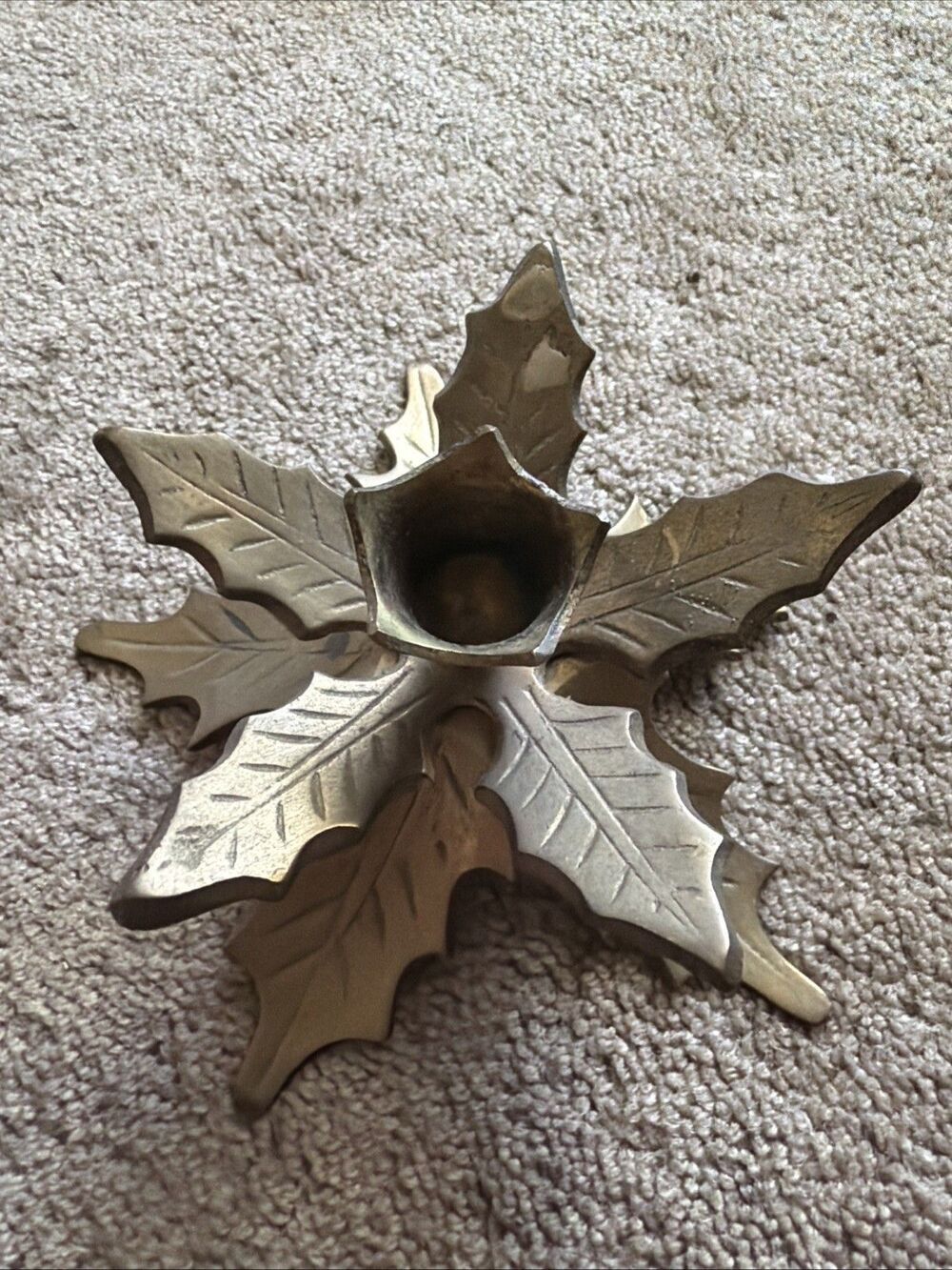 Vintage brass Leaf candle holder Home decor Handcrafted Made In India Sticker